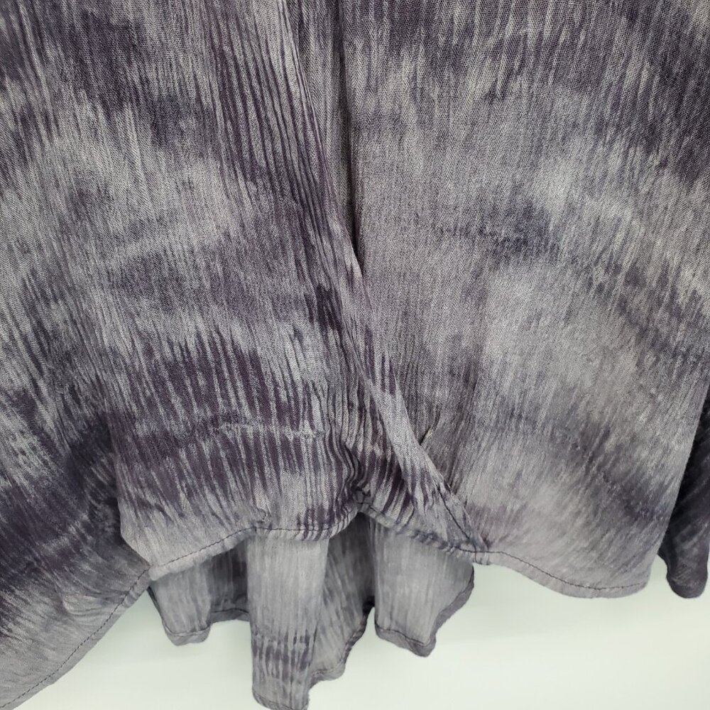 Umgee Purple Crinkle Tunic Top Long Sleeve V Neck Criss Cross Boho Womens Size M - Picture 7 of 16